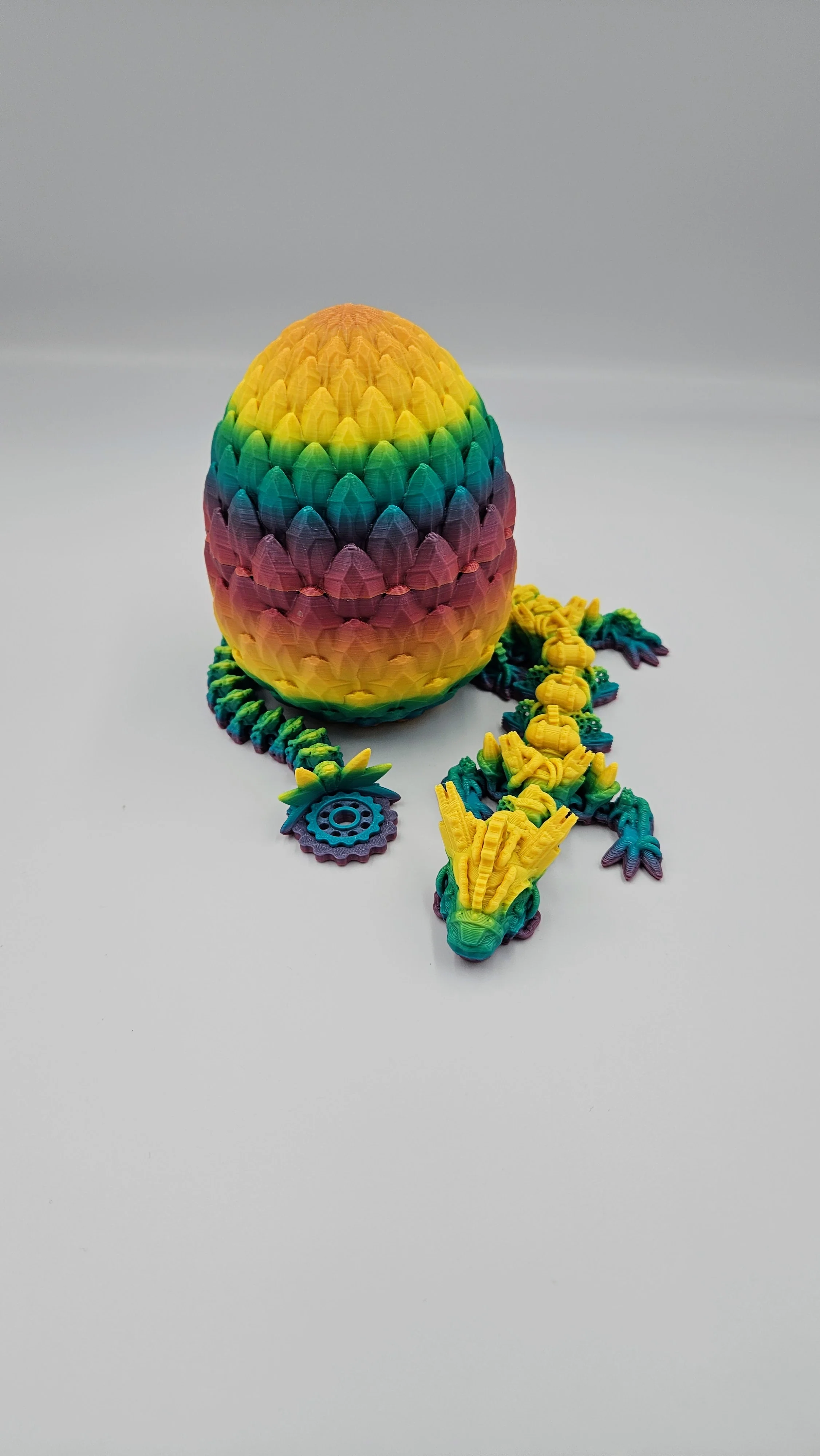 Steampunk Themed Dragon Egg - 14" Articulating Dragon - Image 11