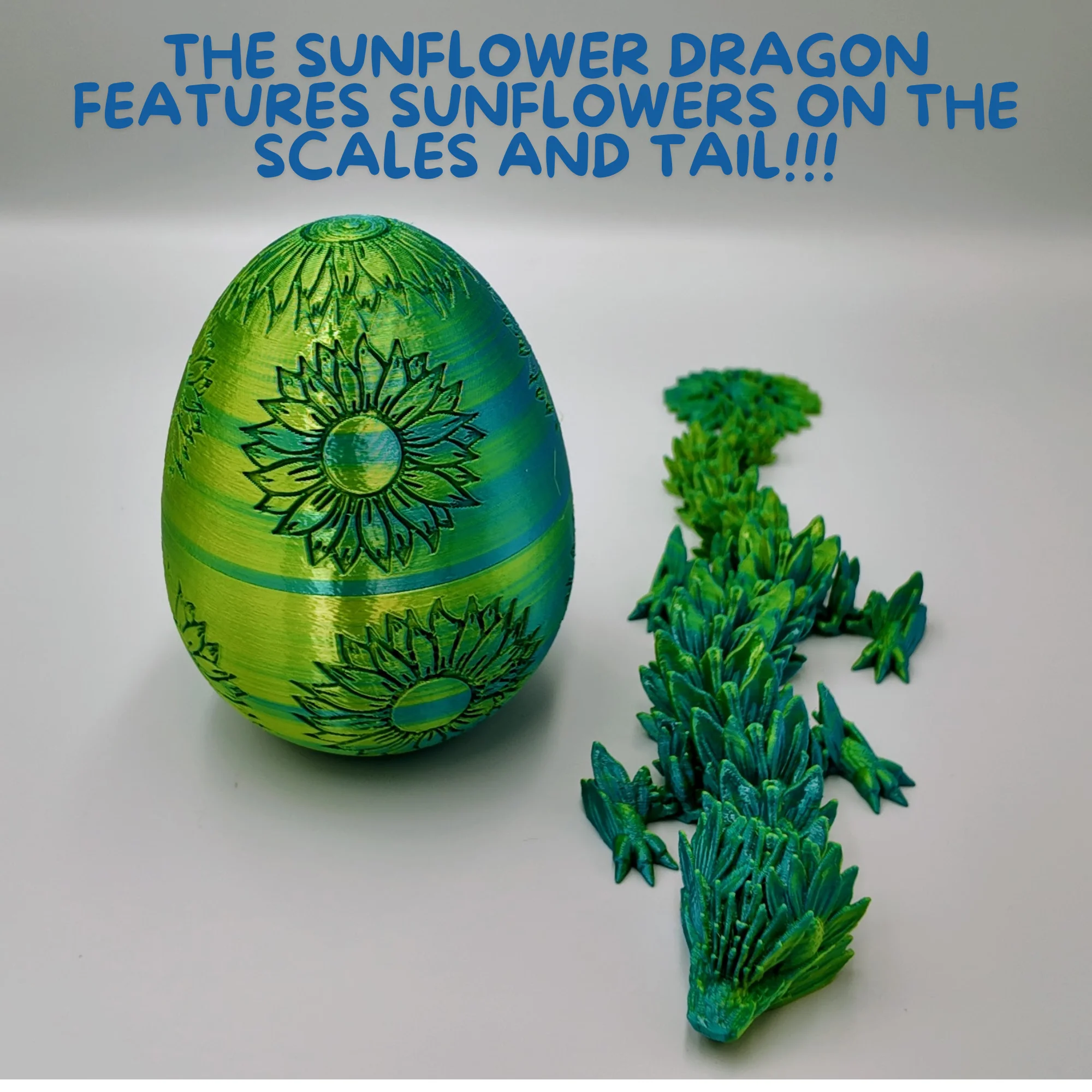 Sunflower Dragon Egg - 12.5" Dragons Articulating Joints - Sunflower Themed - Image 24