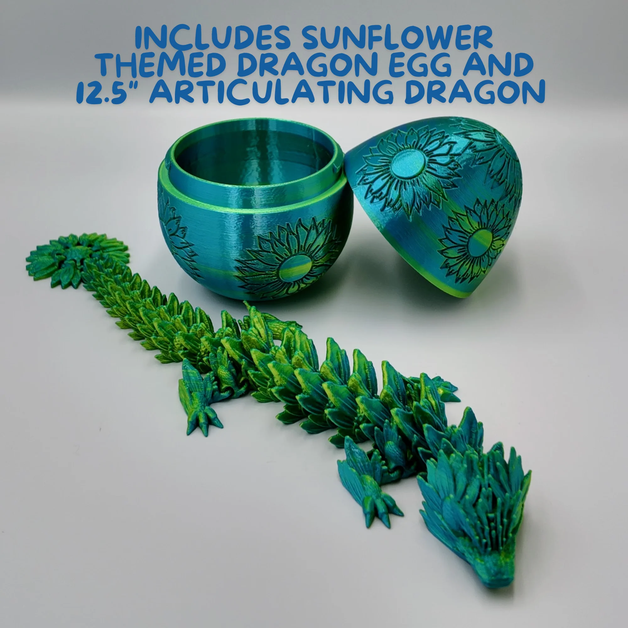 Sunflower Dragon Egg - 12.5" Dragons Articulating Joints - Sunflower Themed - Image 25