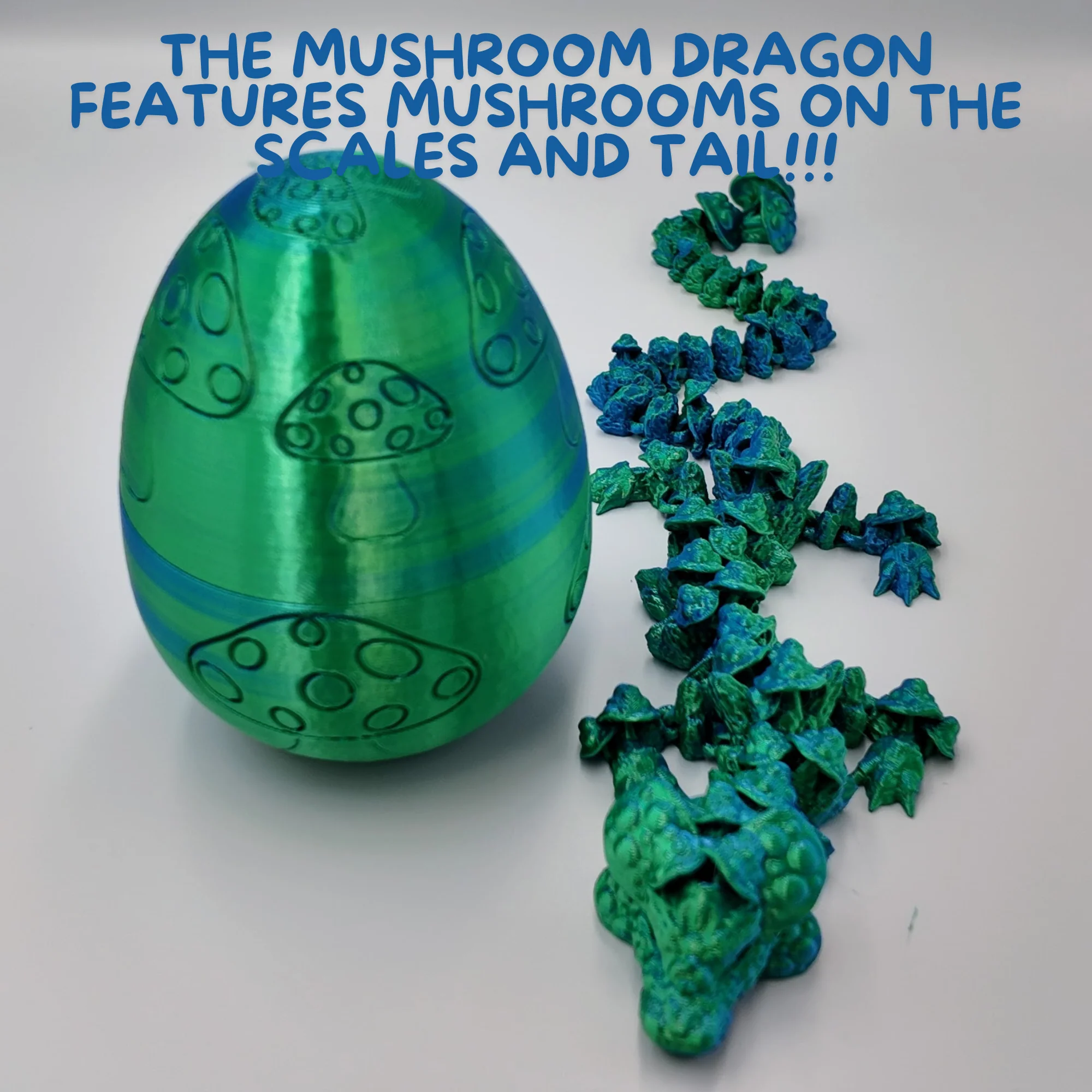 Mushroom Dragon Egg - 16" Dragons Articulating Joints - Mushroom Themed - Image 17