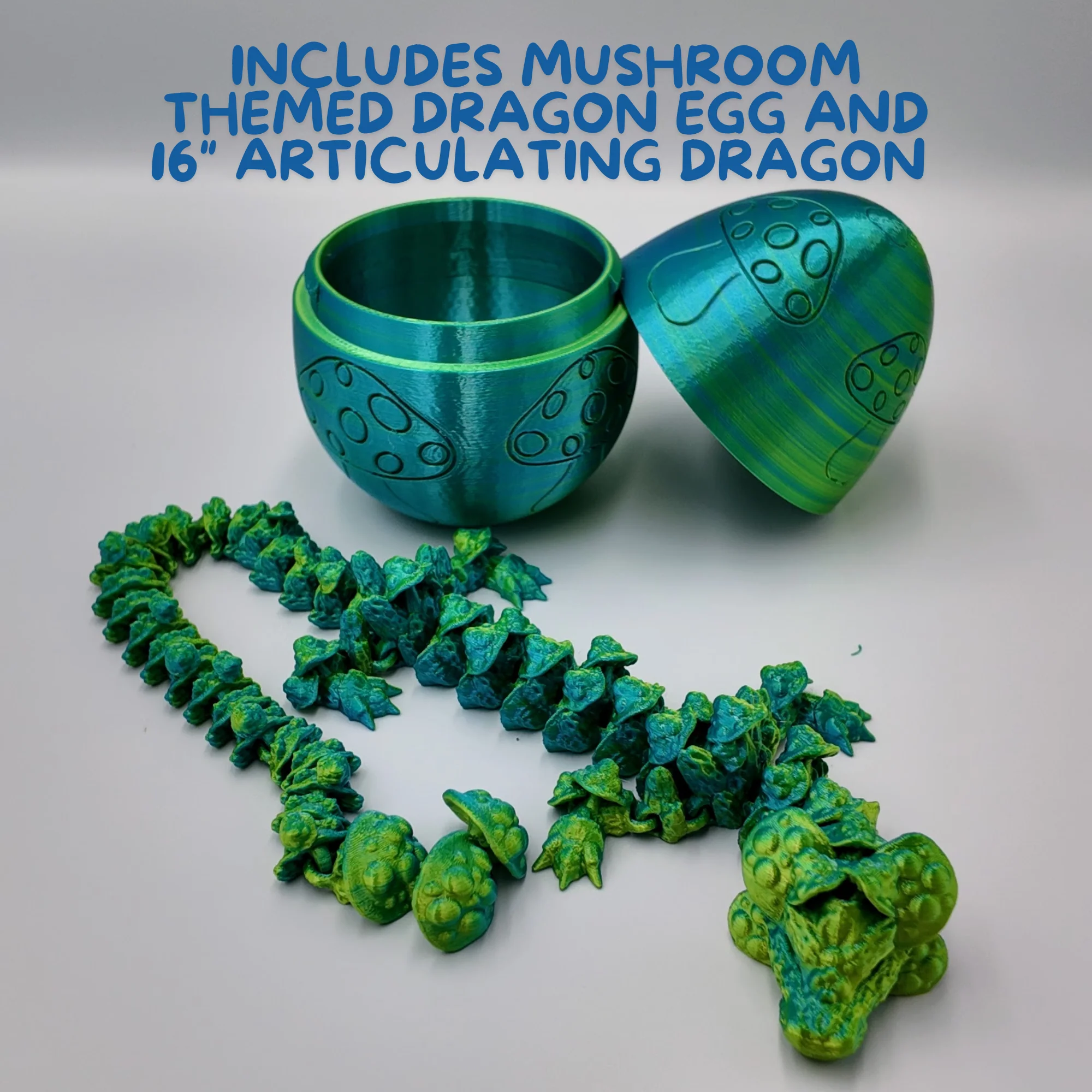 Mushroom Dragon Egg - 16" Dragons Articulating Joints - Mushroom Themed - Image 6