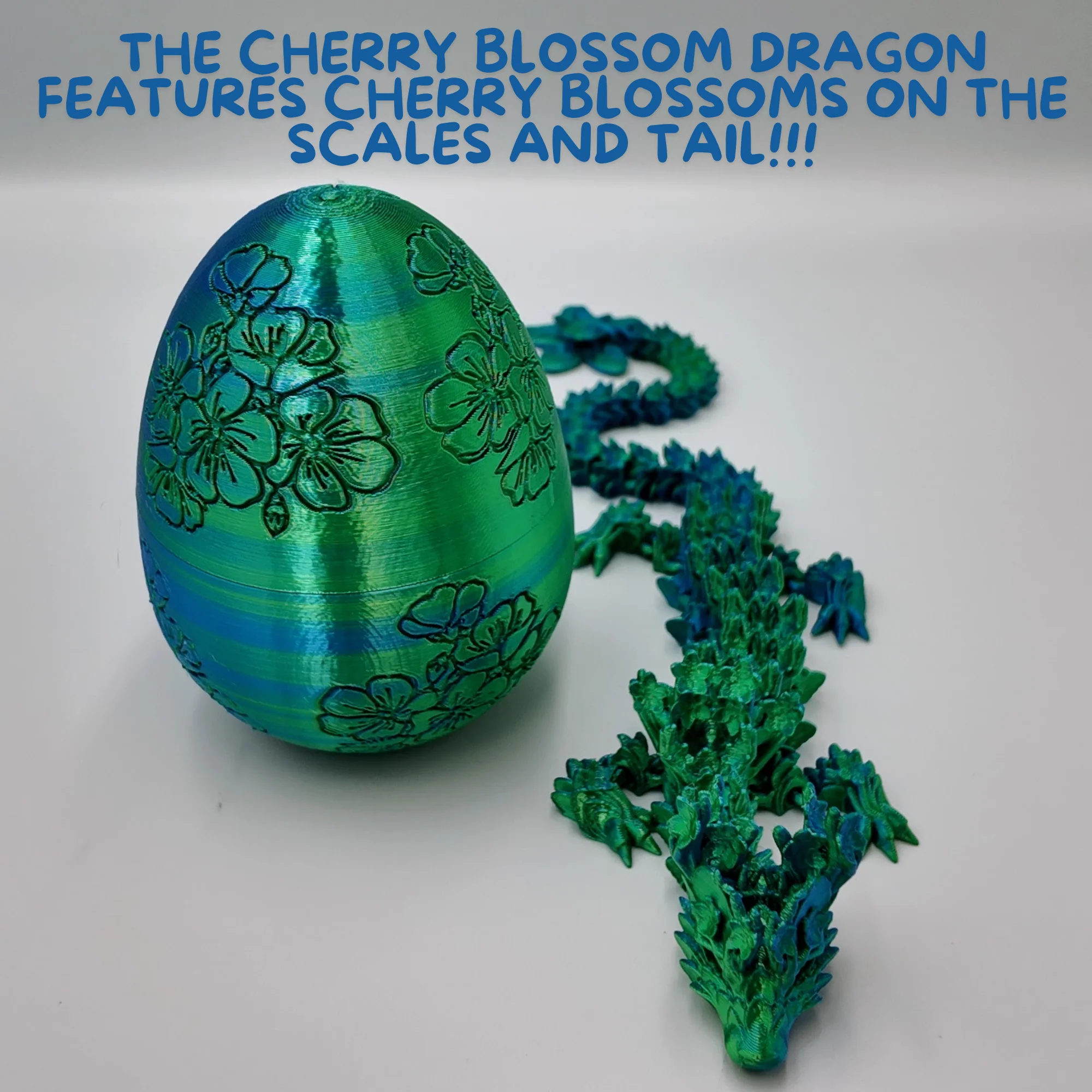Cherry Blossom Dragon Egg - 14" Dragons Articulating Joints - Cherry Blossom Themed - Image 13