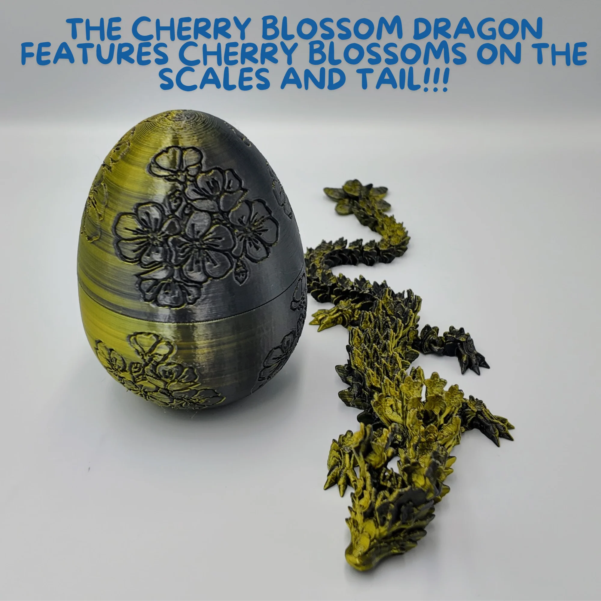 Cherry Blossom Dragon Egg - 14" Dragons Articulating Joints - Cherry Blossom Themed - Image 14