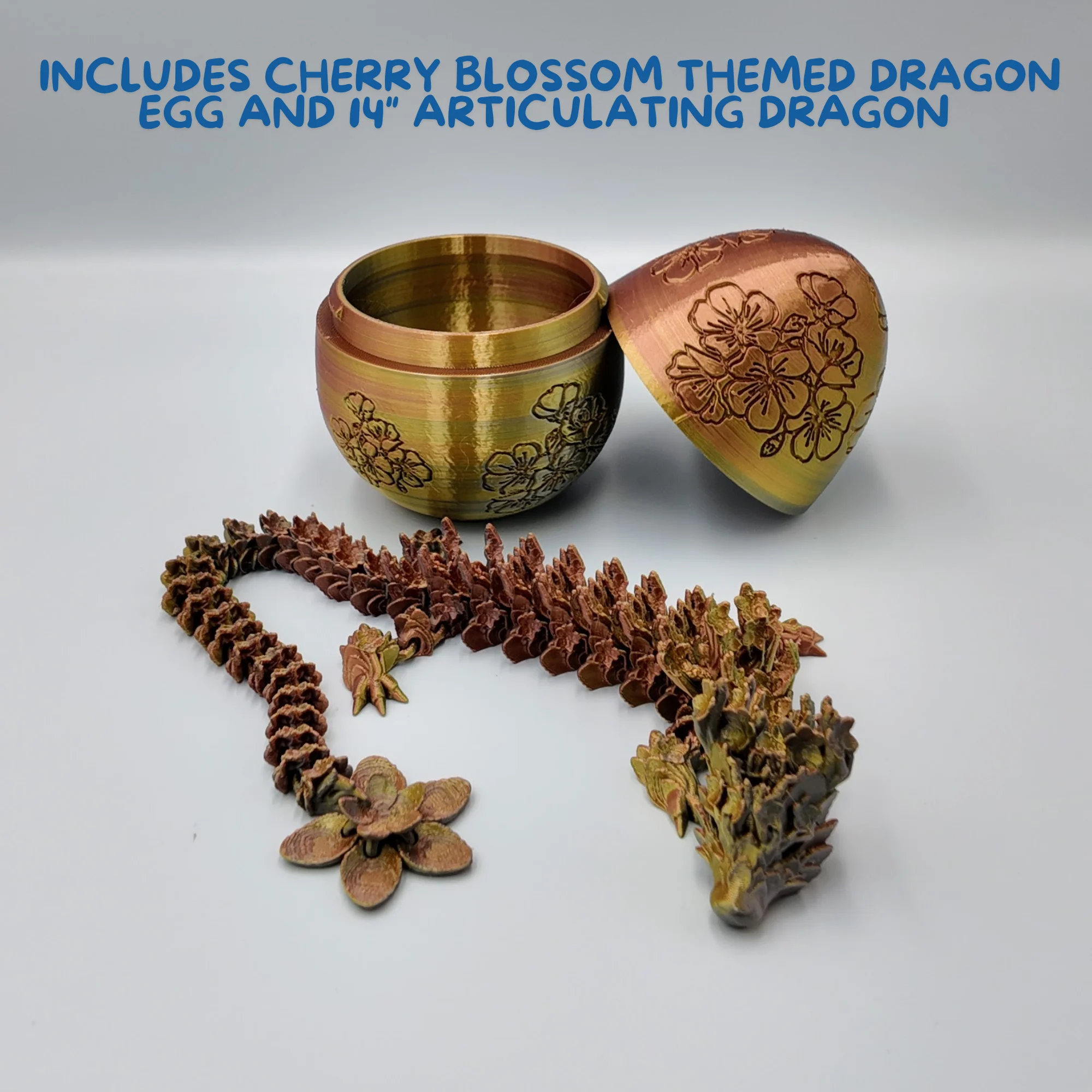Cherry Blossom Dragon Egg - 14" Dragons Articulating Joints - Cherry Blossom Themed - Image 42