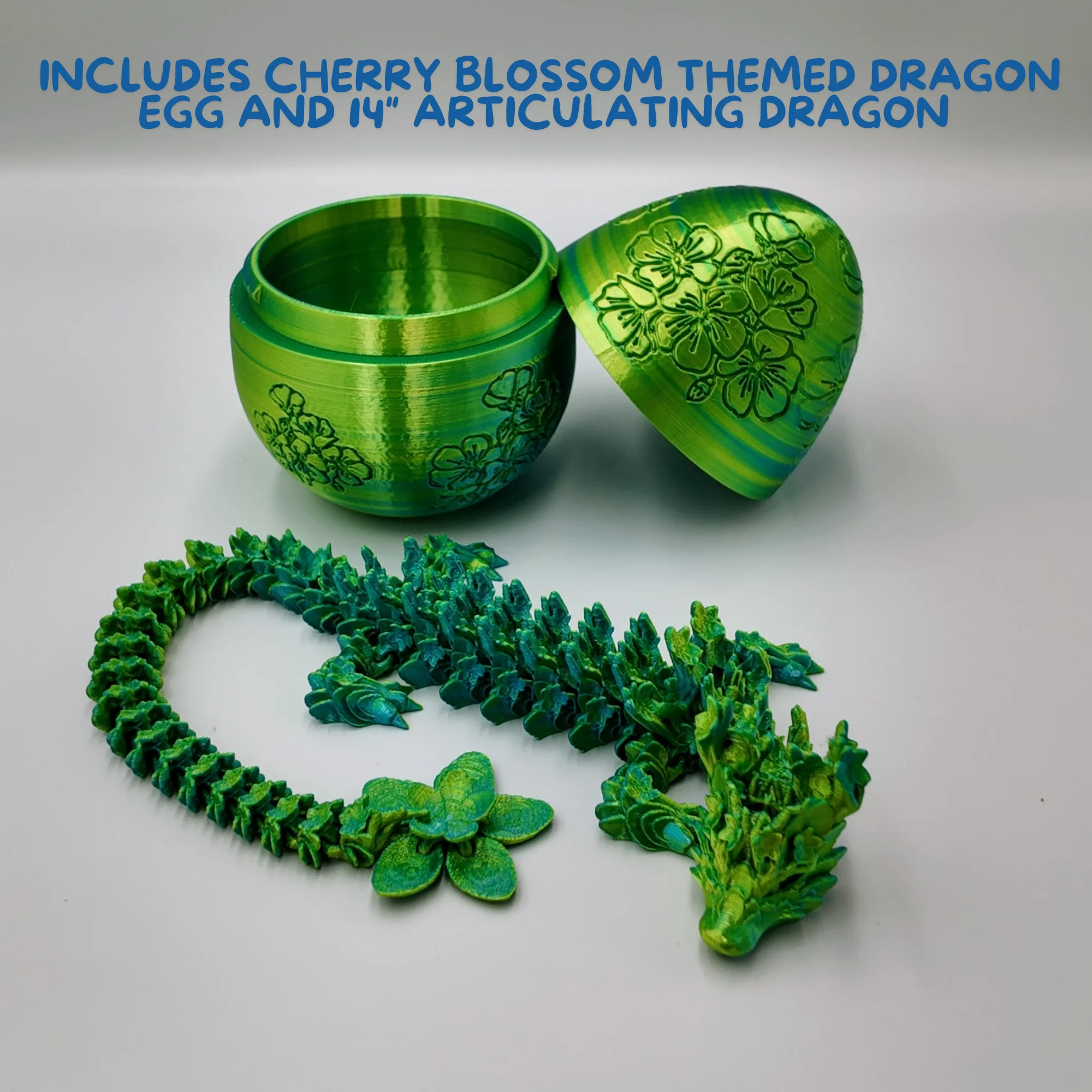 Cherry Blossom Dragon Egg - 14" Dragons Articulating Joints - Cherry Blossom Themed - Image 6